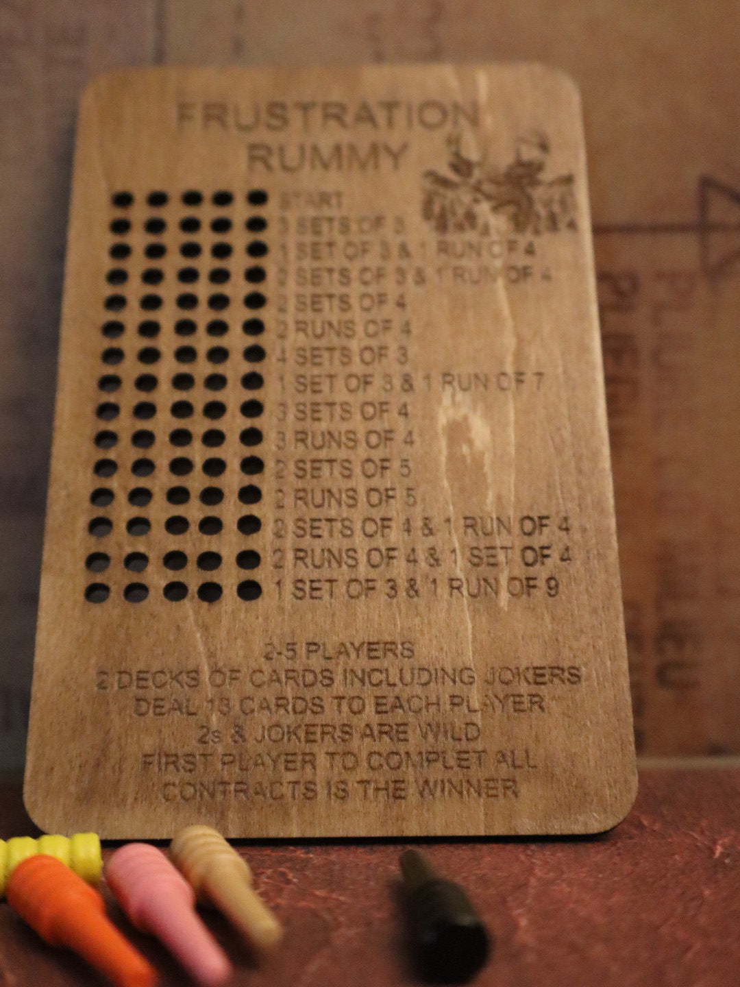Frustration Rummy Score card