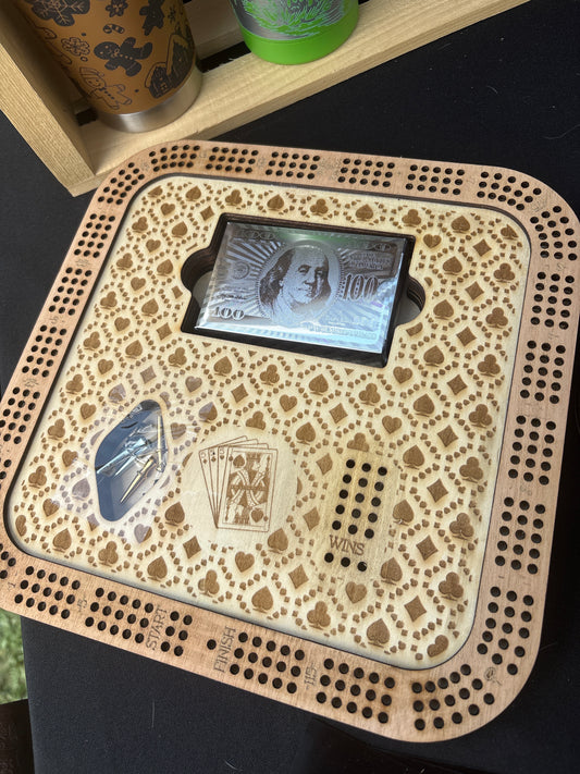 10”x10” Wood a Cribbage Board