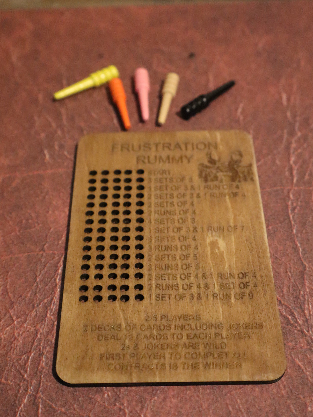 Frustration Rummy Score card