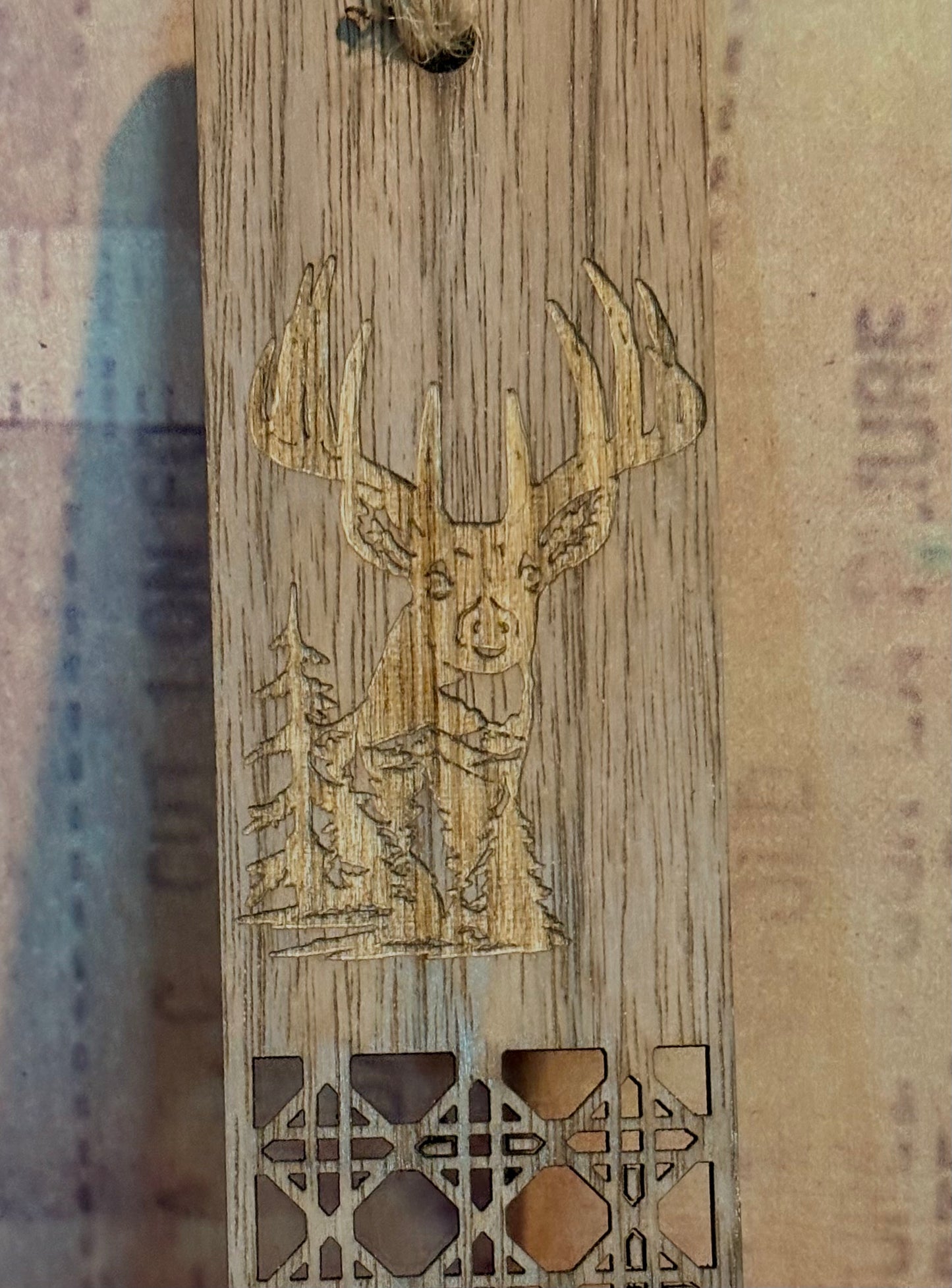 Wooden Bookmark with egraved whitetail buck
