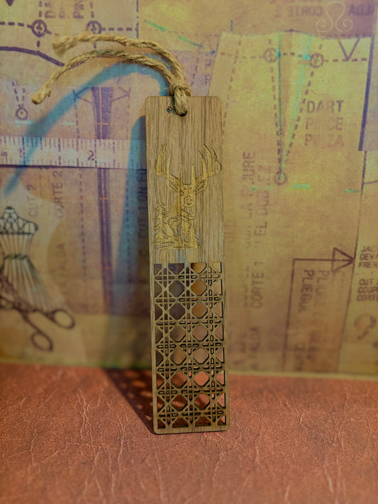 Wooden Bookmark with egraved whitetail buck
